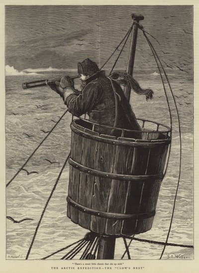 De Arctische expeditie, het kraaiennest door Samuel Edmund Waller